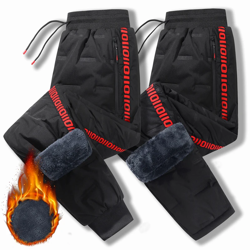 Streetwear Brand Joggers - 겨울 양털 다운 팬츠, 따뜻한 두꺼운