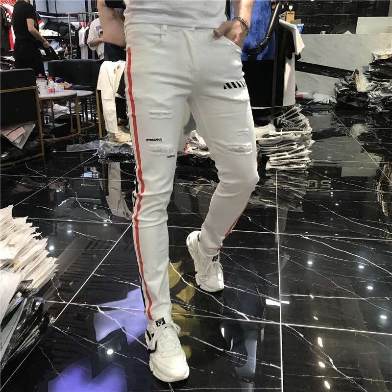 스트레치 남성 청바지 봄 2021 남성 청바지 브랜드  - Streetwear Brand Joggers 리뷰 및 가격